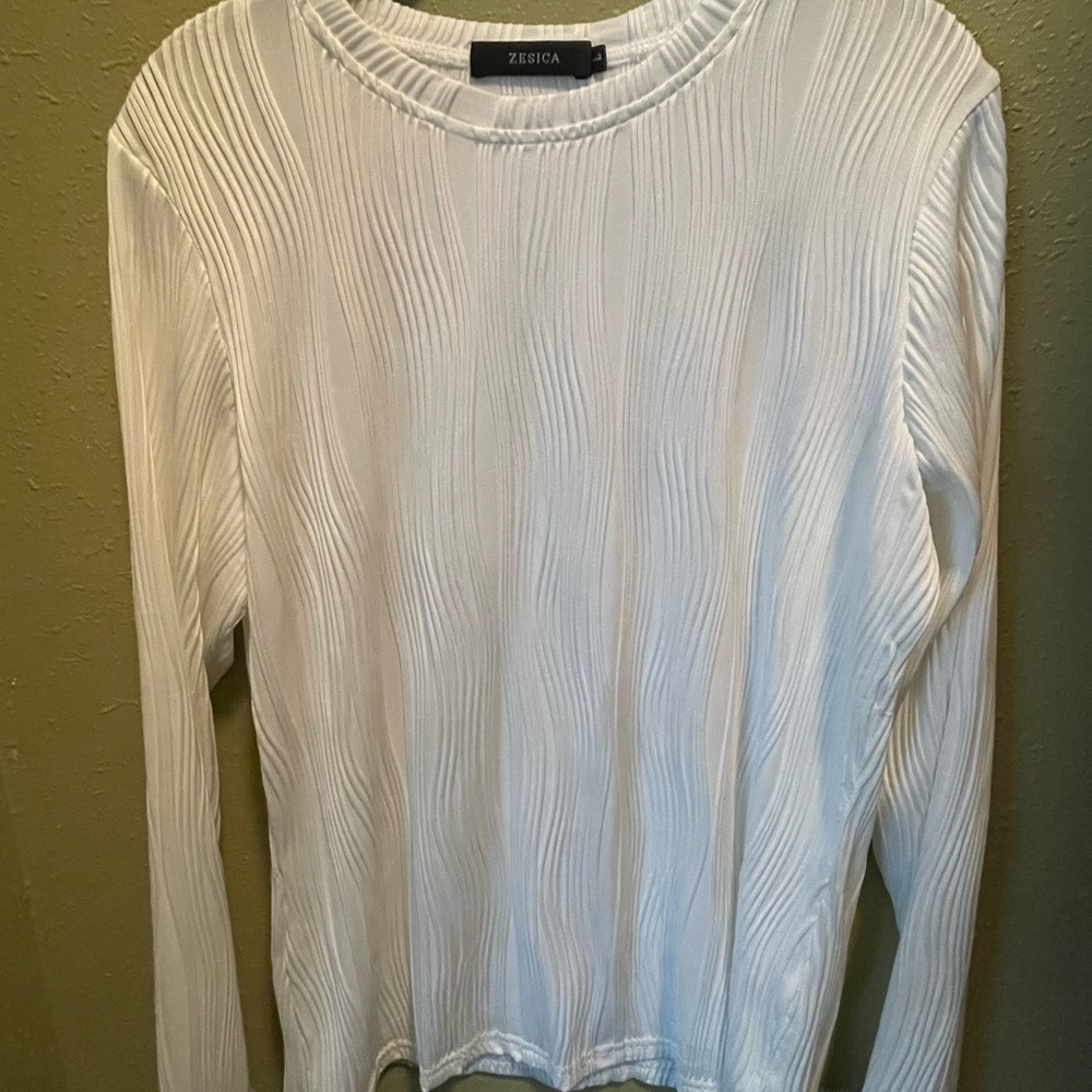 White Pleated Women's Top